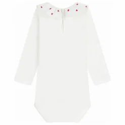 Petit Bateau Body Col Volants Cœurs Coton Bio | Blanc Hot