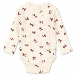 Hot Konges Sløjd Body Croisé Minnie Nœuds Pointelle Coton Bio | Beige