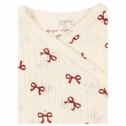 Hot Konges Sløjd Body Croisé Minnie Nœuds Pointelle Coton Bio | Beige