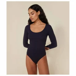 Petit Bateau Body Manches Longues - Collection Femme | Bleu marine