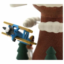 Wooderful life Boite à musique en bois Avion Multicolore