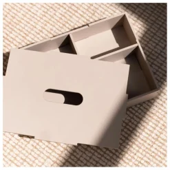 Nofred Boite de rangement avec couvercle en bois | Beige Hot