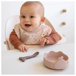Done by deer Bol ventouse et cuillère silicone Wally | Rose Online