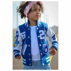 Enfant Fille Garçon Bomber Awesome Letterman à Ecussons Cuir |