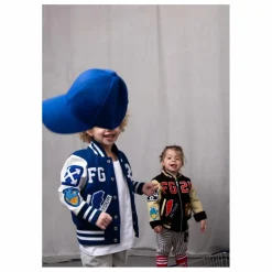 Hot Fille Garçon Bomber Awesome Letterman à Ecussons Cuir | Noir