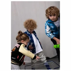 Hot Fille Garçon Bomber Awesome Letterman à Ecussons Cuir | Noir