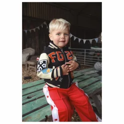 Hot Fille Garçon Bomber Awesome Letterman à Ecussons Cuir | Noir