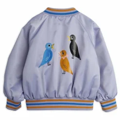 Enfant Mini Rodini Manteaux, Blousons, Pilotes|Manteaux, Blousons|Bomber Birds Fibres Recyclées | Lilas