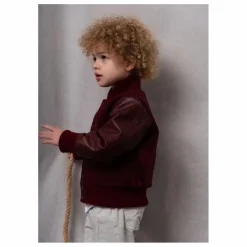 Enfant Fille Garçon Manteaux, Blousons|Manteaux, Blousons|Bomber Brodé Laine et Cuir |