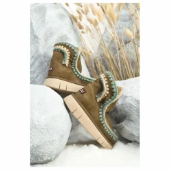 Sale Mou Boots Surpiquées Bounce Suède | Vert kaki