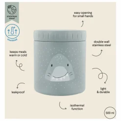 Hot Trixie Boîte à goûter isotherme 500 ml Mr Shark | Gris
