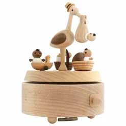 Wooderful life Boîte à musique Cigogne Beige Sale