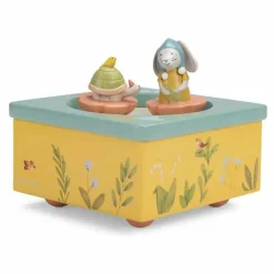 Outlet Moulin Roty Boîte à musique Trois Petits Lapins | Bleu Clair