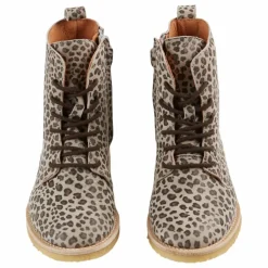 Enfant Emile et Ida Boots, Bottes|Boots, Bottes|Bottines à Lacets Léopard Cuir |