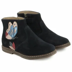 New Pom d'Api Bottines City Fly Velours | Bleu marine