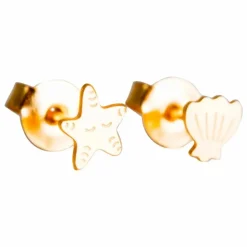 Enfant Adorabili Bijoux, Montres|Accessoires De Mode|Boucles d'Oreilles Asymétriques Coquillage |