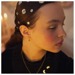 Adorabili Boucles d'Oreilles Duo Elise Big Star | Doré