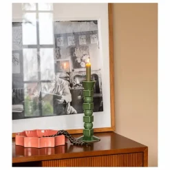 The Socialite Family Bougeoir Anna en céramique moyen format | Vert olive