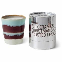 Homme HKliving Bougie en grès Frosted Leaves