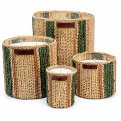 Homme Côté Bougie Bougie Raphia Maya - Menthe & Thé