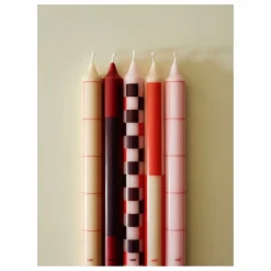 Hot Hay Bougies Pattern - Set de 4 | Rouge