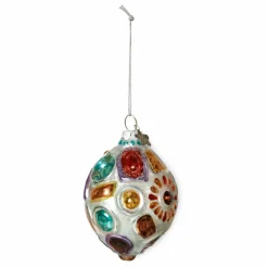 Best HKliving Boule de Noël bijoux ovale en verre Multicolore