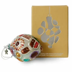 Best HKliving Boule de Noël bijoux ovale en verre Multicolore