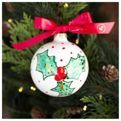 Enfant Jayne Redmond Boule de noël en porcelaine Houx