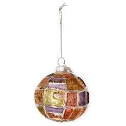 HKliving Boule de Noël ronde en verre Multicolore Sale