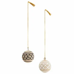 Enfant Madam Stoltz Décoration De Fête|Boules de Noël en papier mâché - Set de 2