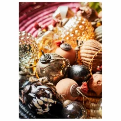 New Madam Stoltz Boules de Noël en terre cuite - Set de 2 Naturel