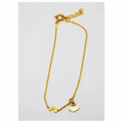 Adorabili Bracelet Duo Charms Arc-en-ciel Nuage | Doré Clearance