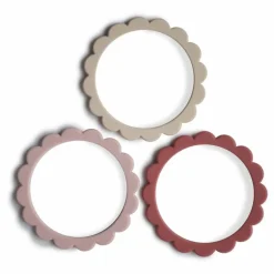Best Mushie Bracelets de dentition en silicone - Set de 3 | Rose