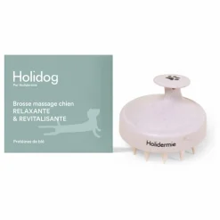Sale Holidermie Brosse de massage pour chien Holidog Blanc