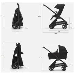 Bugaboo Dragonfly Poussette citadine complète châssis | Noir Outlet