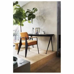 Vitra Tables, Bureaux|Bureau Compas Direction - piètement Rouge Japonais - Jean Prouvé |