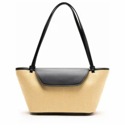 Elleme Cabas Courrier Raphia et Cuir | Naturel Sale