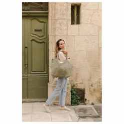 Hot Adorna Cabas en lin | Vert kaki