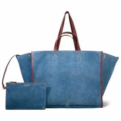 Jérôme Dreyfuss Cabas Léon M Croûte Velours | Bleu jean