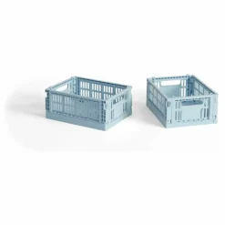 Sale Hay Cagettes pliables Crate - Set de 2 | Bleu Clair
