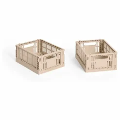 Hay Cagettes pliables Crate - Set de 2 | Poudre