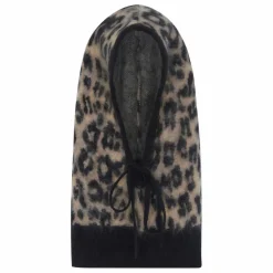 Femme Kujten Bonnets, Chapeaux|Cagoule Sybel Fluffly Léopard Cachemire |