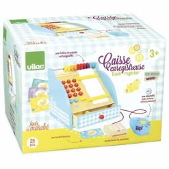 Vilac Caisse enregistreuse en bois et ses accessoires