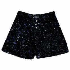 C'est moi qui pilote Caleçon Velours Sequins | Bleu nuit New