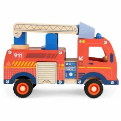Moulin Roty Camion de pompier avec ses accessoires | Rouge