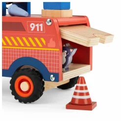 Moulin Roty Camion de pompier avec ses accessoires | Rouge