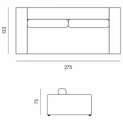 Panac Edition Canapés, Fauteuils|Canapé 4 places Bellechasse en velours brut - 275 cm |