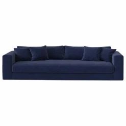 Discount Panac Edition Canapé 4 places Bellechasse light en velours brut - 260 cm | Bleu marine