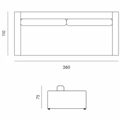 Panac Edition Canapé 4 places Bellechasse light en coton et - 260 cm | Lin Discount