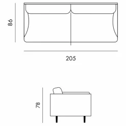 Panac Edition Canapé 3 places Isly en tissu chiné - 205 cm Naturel Hot